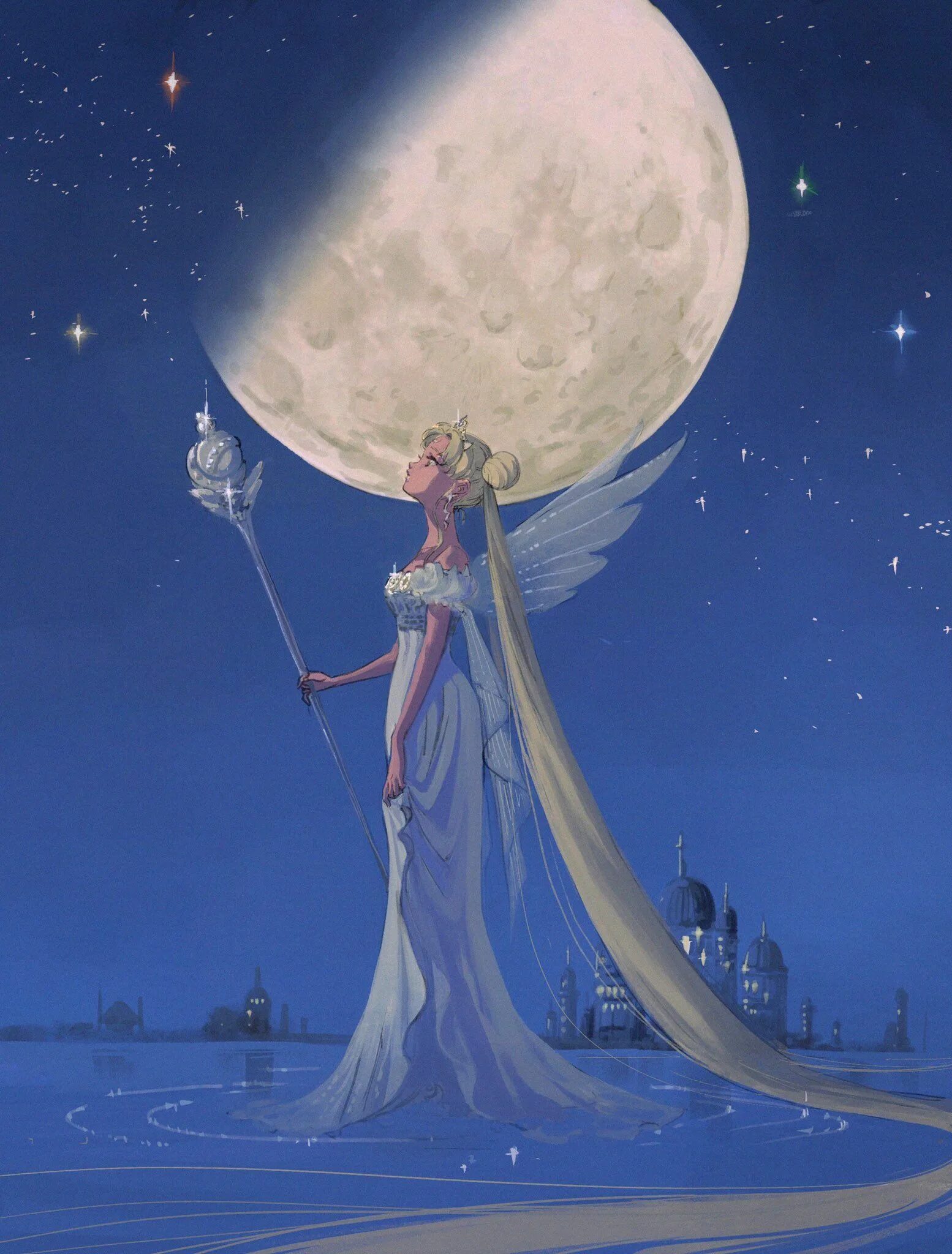 Queens moon. Серенити богиня Луны. Королева Серенити. Королева Серенити серебряного тысячелетия. Принцесса Серенити с посохом.