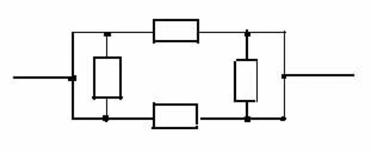 На рисунке изображен ступенчатый реостат. Четыре одинаковых резистора. Четыре одинаковых резистора сопротивление каждого 2. Сопротивление схемы между точками a и b. Имеется четыре резистора сопротивлением 2 Ома каждый.