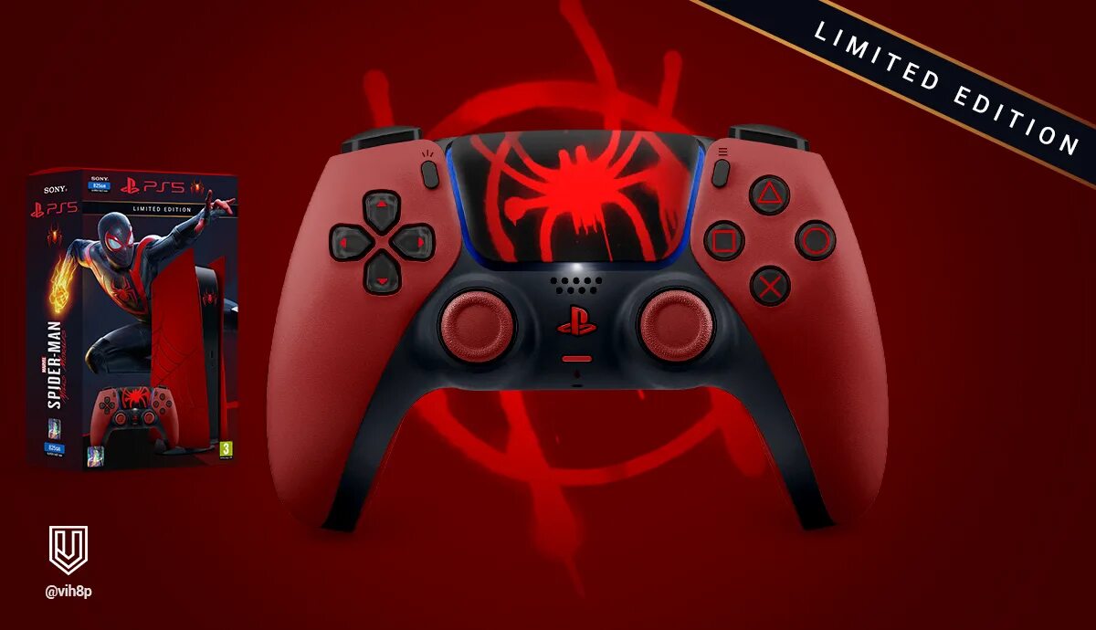 Ps5 два геймпада. Sony playstation 5 limited edition spider man. ps5 spider man miles morales edition. геймпад ps5 spider man. ps5 бандл.