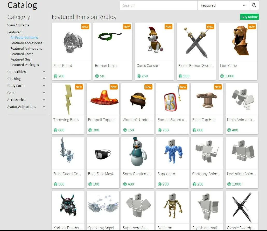 Catalog item roblox