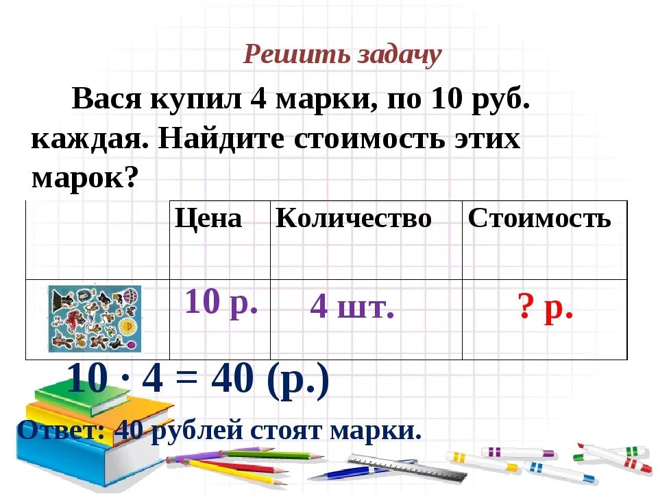 Цена количество стоимость 2 класс карточки. Задачи на стоимость. Задачи на цену. Задачи на стоимость 4 класс. Условие задачи на умножение.