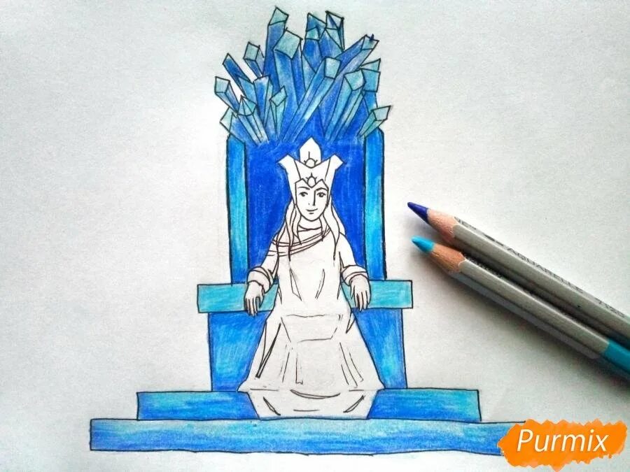 Рисунок снежная королева 5 класс легко