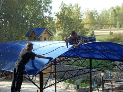 Крышу из поликарбоната своими руками