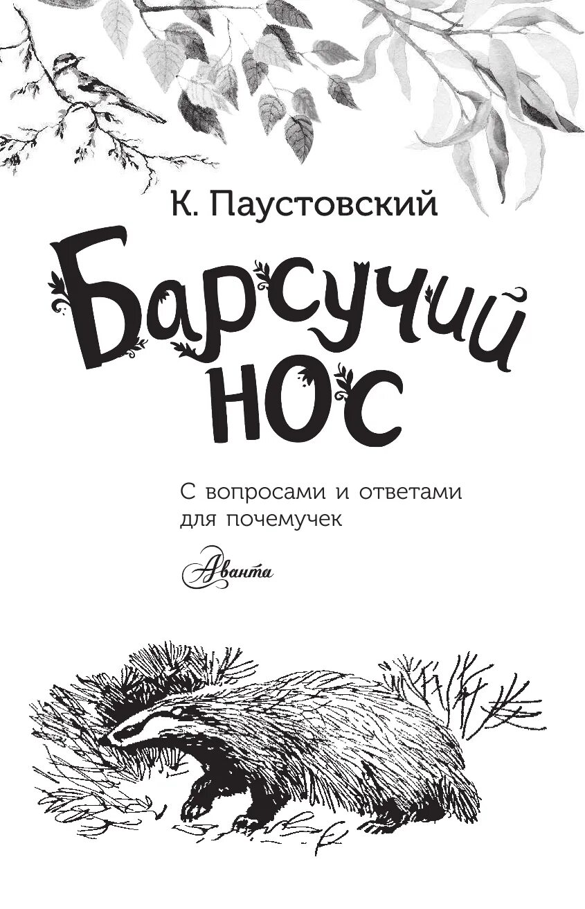 Паустовский барсучий нос книга. Книгаюарсучий нос Паустовский.