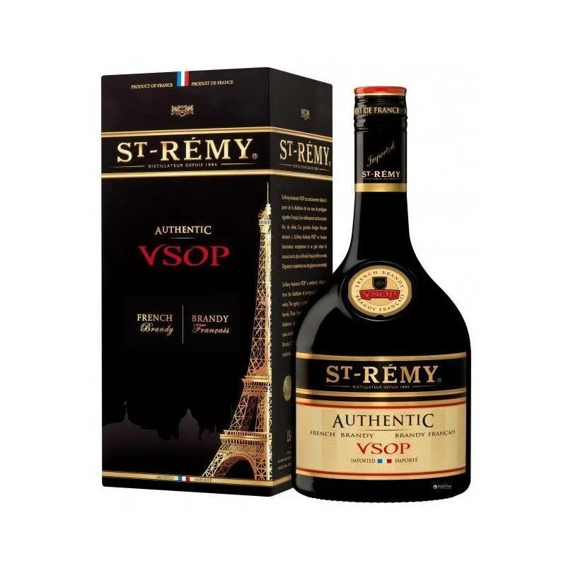 Saint clos vs коньяк. Бренди St. Remy authentic VSOP. Бренди Сан Реми аутентик VSOP 40 0.5Л. Коньяк St Remy VSOP.