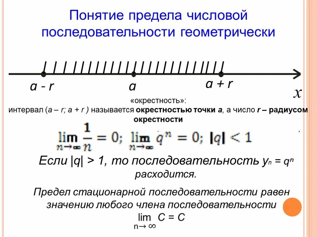 Окрестность значение. Понятие предела числовой последовательности. Предел подпоследовательности сходящейся последовательности. Понятие предела предел числовой последовательности. Числовые последовательности предел числовой последовательности.