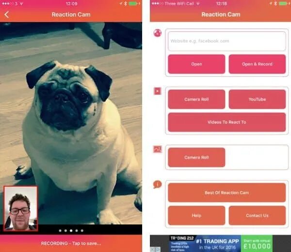 React camera. React camera