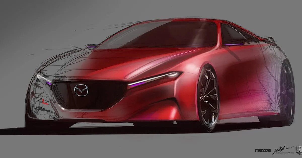 Mazda арт. Мазда скетч. Mazda Sketch.