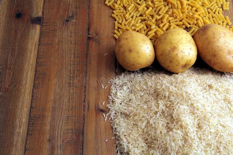 Rice potato. Картошка рис макароны. Хлеб картофель рис макароны. Рис и картофель. Рис с картошкой.
