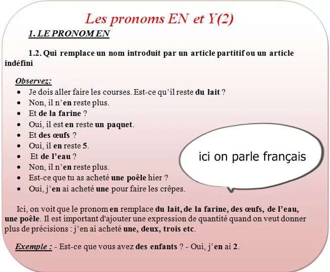 Il est tout. Местоимение y во французском языке. Местоимение en во французском языке. Y en во французском. En y во французском языке упражнения.