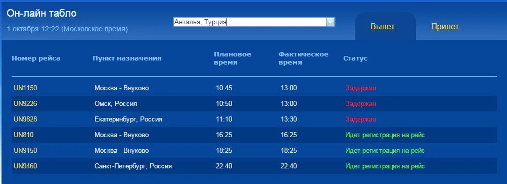 Прибытие сколько по времени