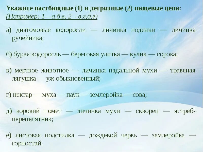 Пищевая цепь с личинкой поденки. Пастбищная пищевая цепь. Пастбищная и детритная пищевые цепи. Образец пищевой цепи. Пастбищная цепочка питания.