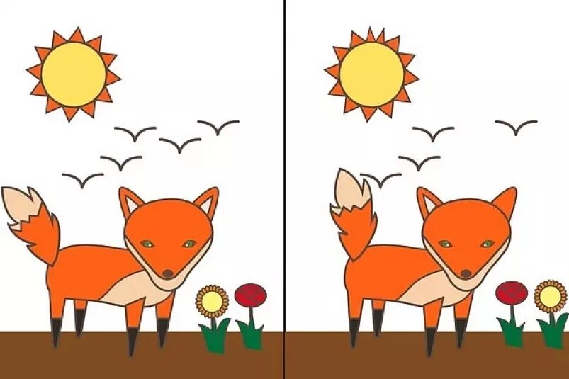 Тесты различий. Психологический тест с лисой. Найди отличия лиса. Найди лису. Найди отличия лиса для детей.