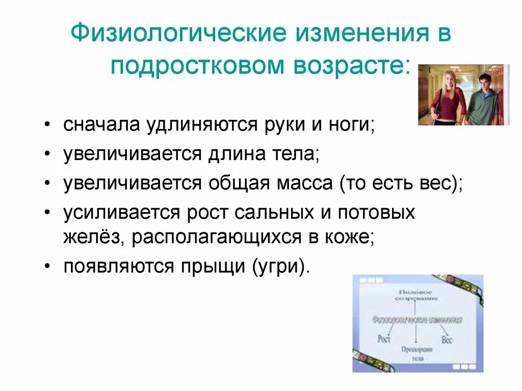 Физиологическое изменение подростков