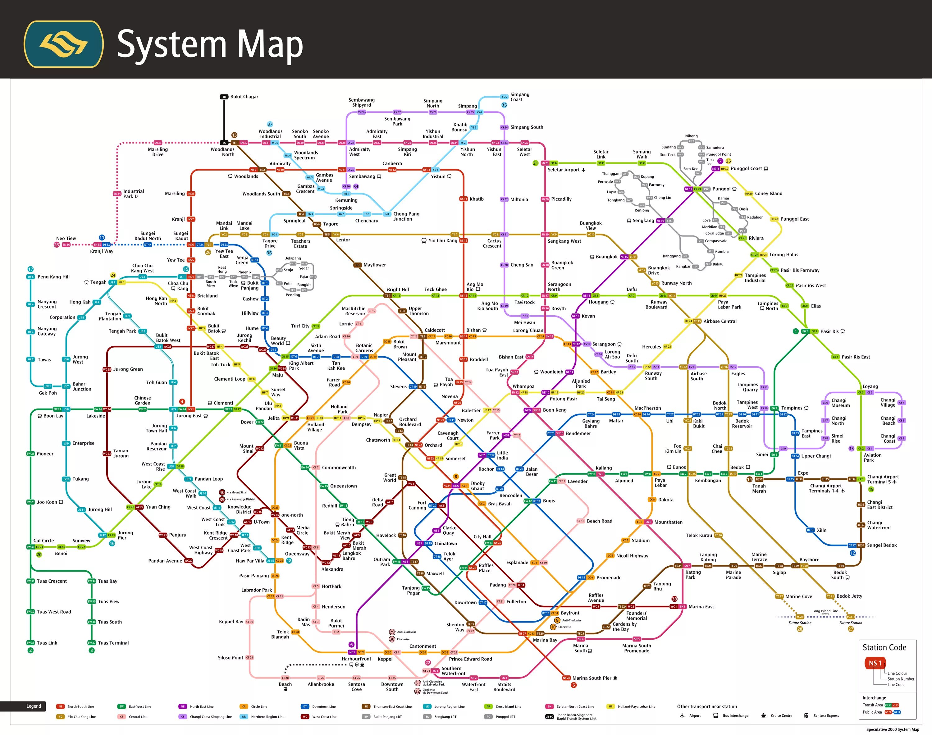 Transport Map. Singapore MRT Map 2060. Marine transport Map. Singapore Air transport Map.