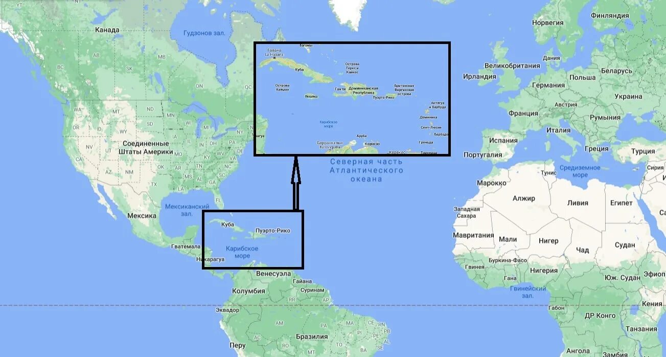 Какие страны расположены на островах. Пуэрто Рико и Доминикана на карте.