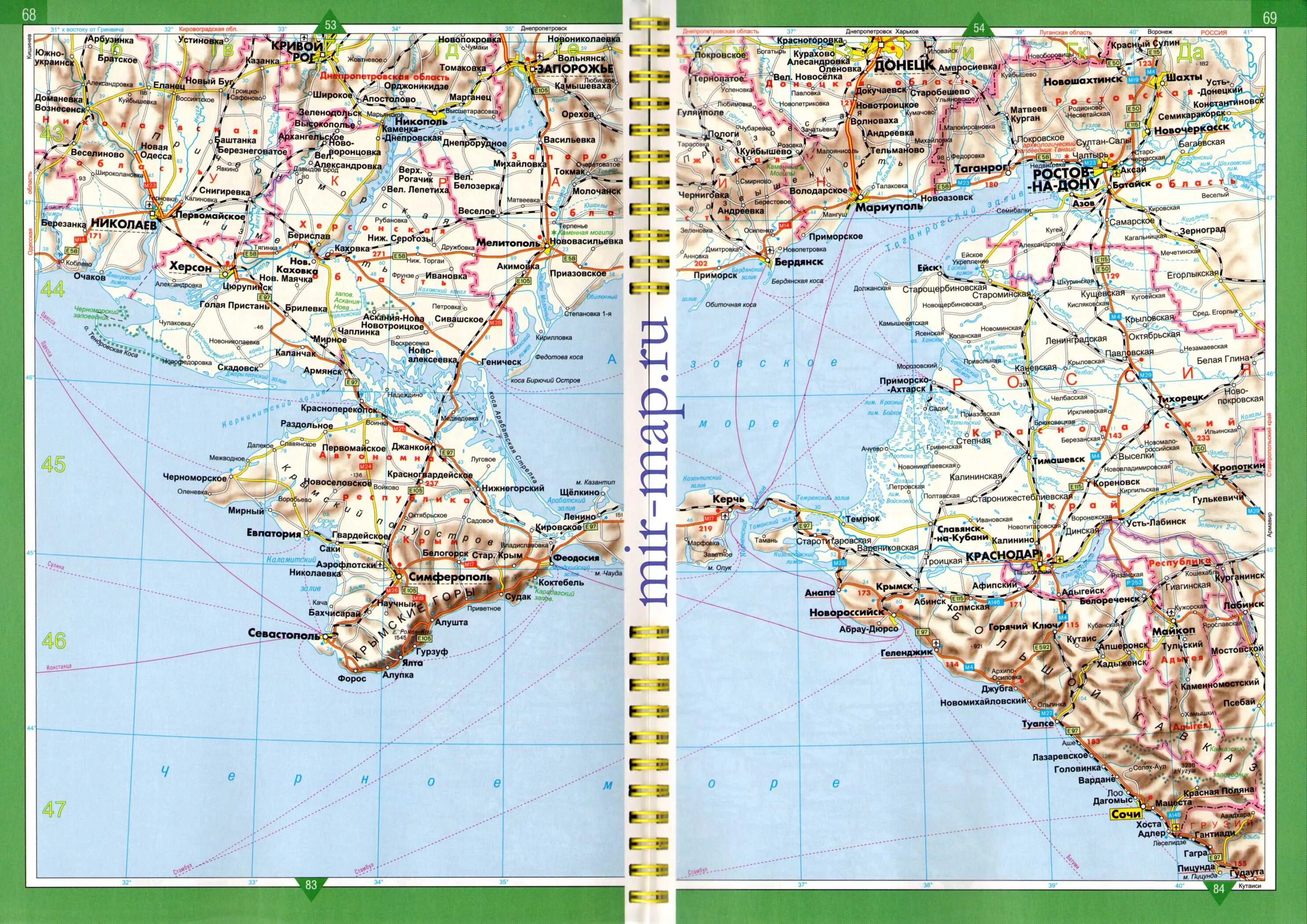 Новая карта юга. Крым карта и карта Краснодарского края. Карта Крыма м Краснодарского края. Карта Крыма и Кубани. Карта автомобильных дорог Крыма и Краснодарского края.