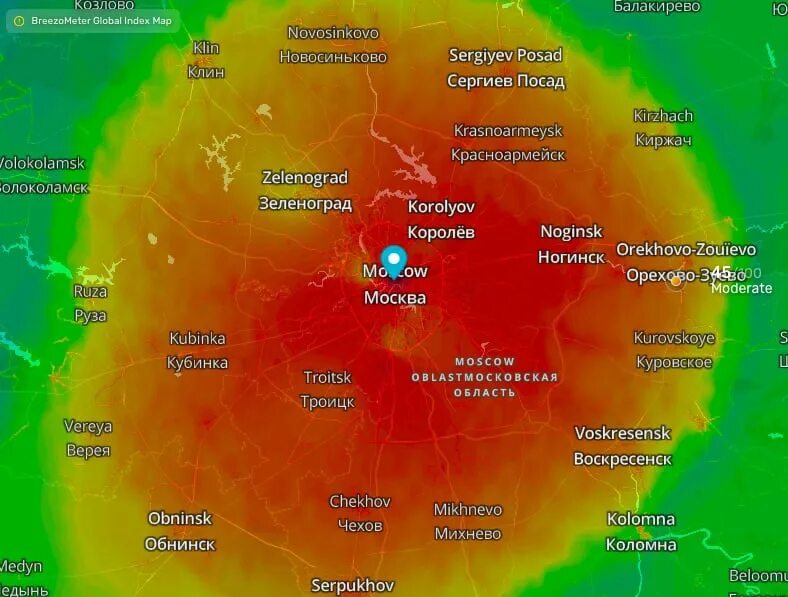 Уровень воздуха в москве. Карта качества воздуха в Москве. Индекс качества воздуха в Москве. Воздух по районам Москвы. BREEZOMETER.