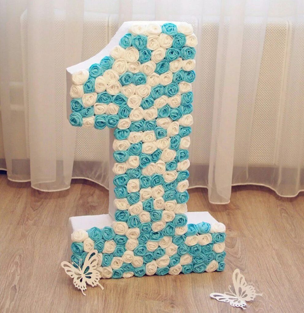 Цыфра з на день рождения. Цифры из салфеток. Объемные цифры из картона. Единица на годик. Большие цифры на день рождения.