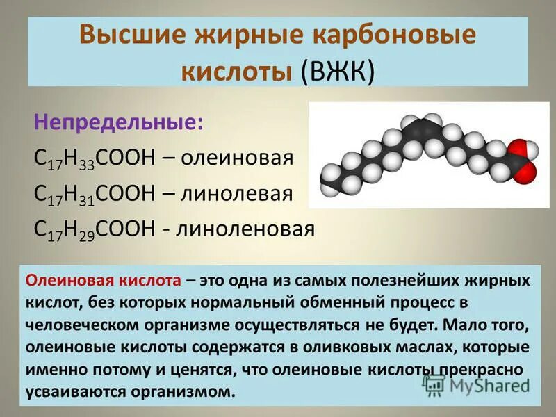 Высшие карбоновые кислоты сообщение