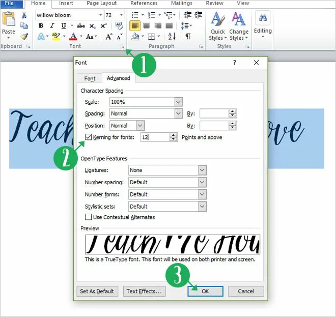 Layout spacing