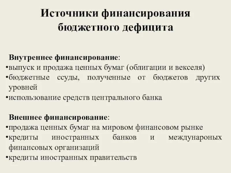 Долговой источник финансирования. Источники покрытия бюджетного дефицита и государственного долга.. Источники финансирования госдолга. Внешние источники финансирования бюджетного дефици. Источники финансирования гос долга.