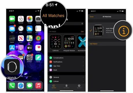 Как отвязать watch от iphone