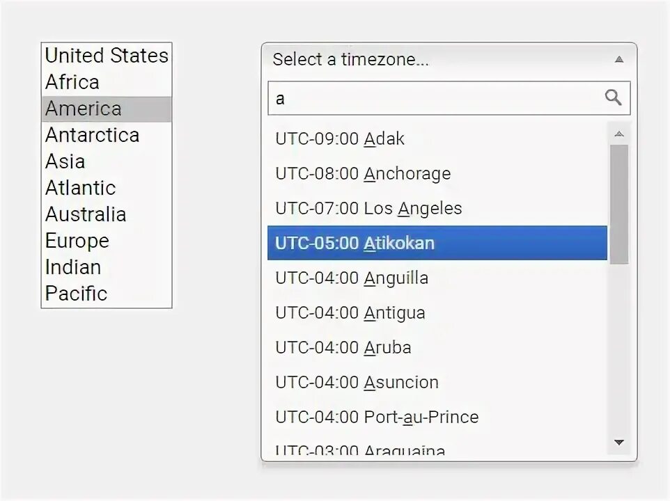 User timezone. Time zone selector. parameters:timezone=insert_timezone exel.