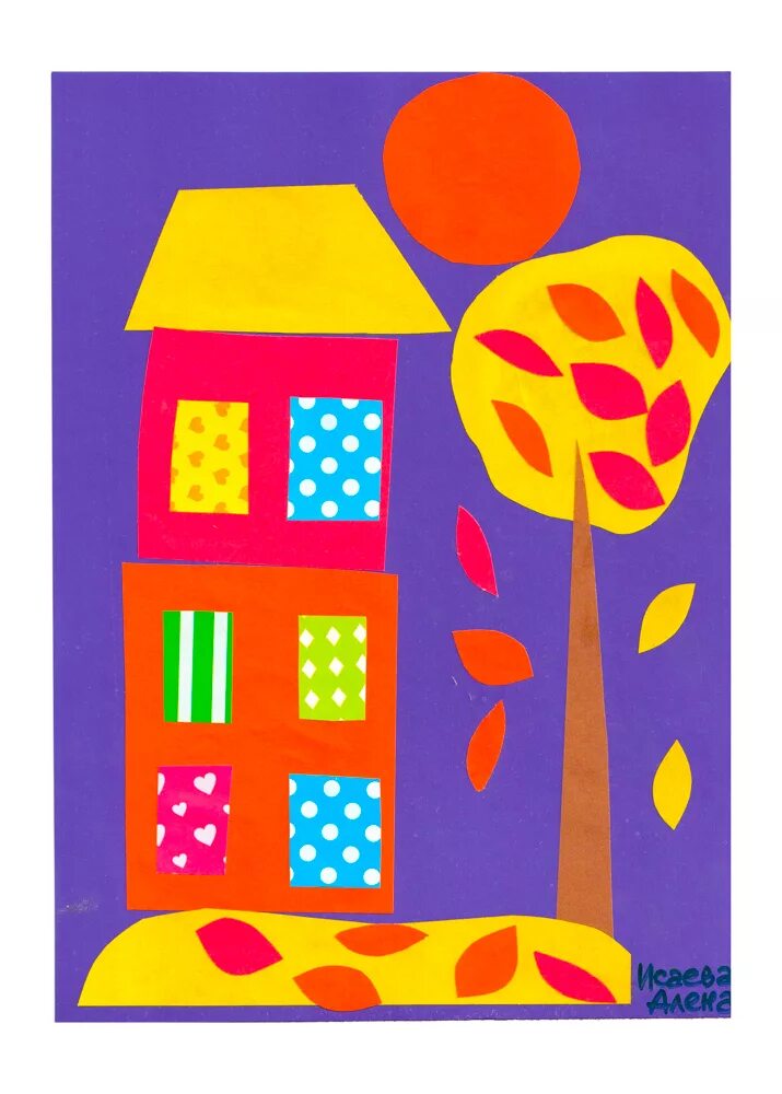 аппликация для дошкольников. аппликация домик. аппликация дом жив. аппликация большой дом в средней группе. аппликация в средней группе.