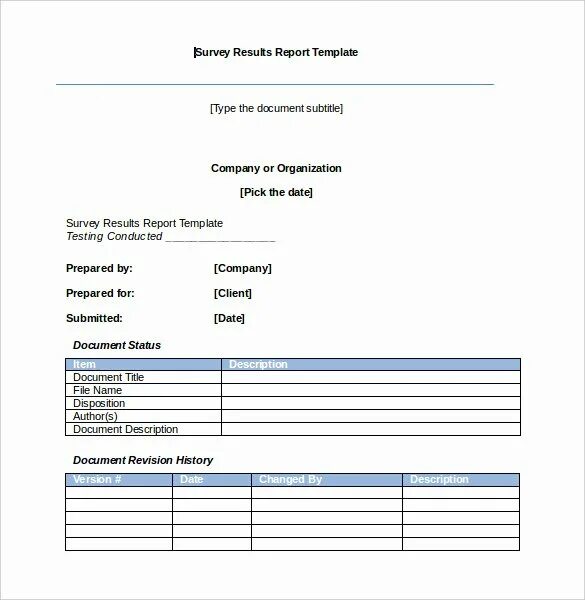 Document Template. Test Result Report шаблон. Survey Template.