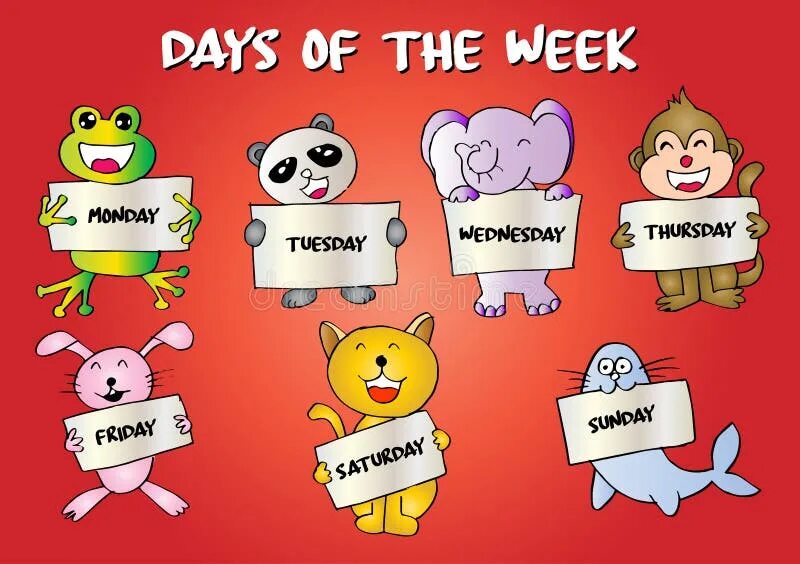 He plays on mondays. Дни недели. Days of the week. Days of the week картинки. Days of the week плакат.