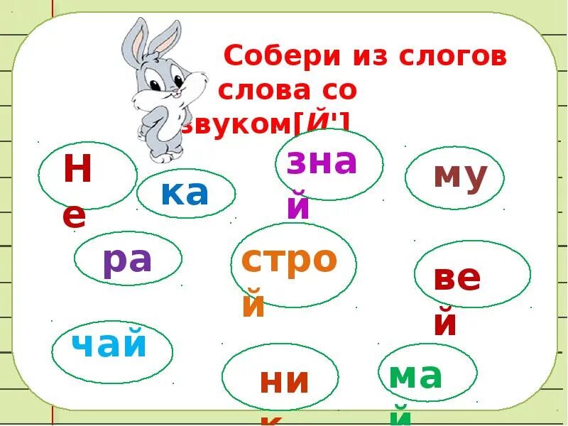 Слоги в слове река. Слоги со звуком й. Собери из слогов слова со звуком й. Чтение слов с буквой й. Чтение слогов и слов с буквой й.