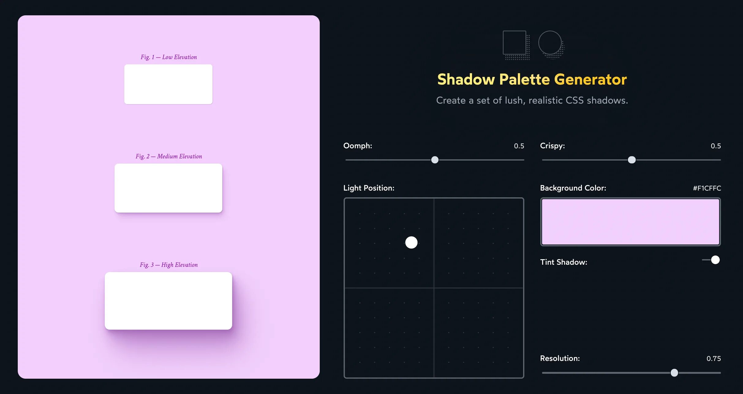 Css box shadow generator