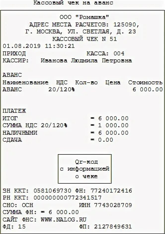 Выделенный ндс в чеке. Чек кассовый на 100% предоплату. Пример чека на аванс. Чек ККМ при зачете аванса. Кассовый чек на предоплату.