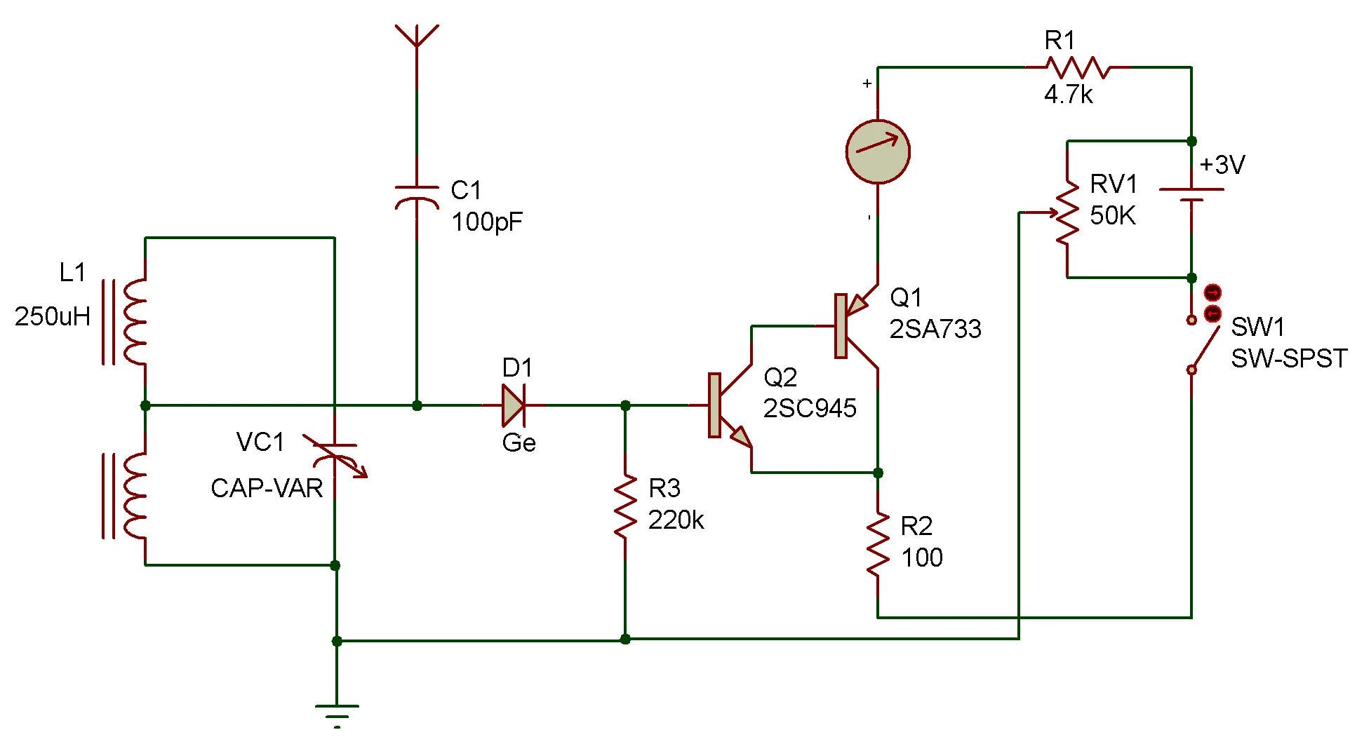 Signal circuit. Circuit schematic. triple thermocouple circuit scheme.