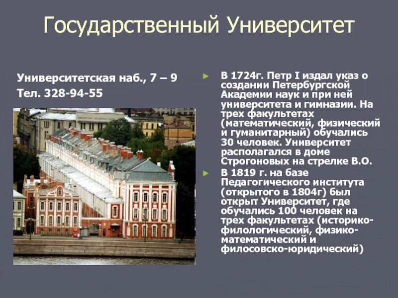 Какое высшее заведение. Университет Академия наук при Петре 1. Петербургский университет 1724. Академия наук при Петре 1 Академическая гимназия. Университетская гимназия при Петре 1.