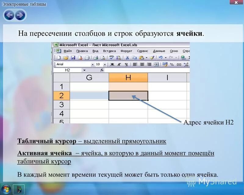 Маркер заполнения табличного курсора