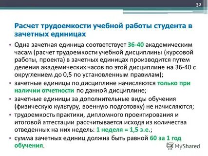 Учебная трудоемкость