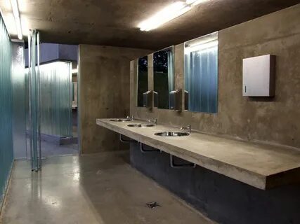 Estudio De Arquitectura, Baño De Restaurante, Alfombra De Cesped, Cemento A...