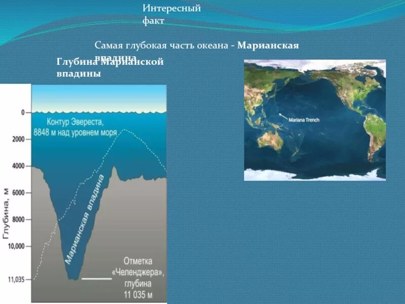 Крайняя часть океана. Глубина мирового океана Марианская впадина. Марианская впадина глубина 11022. Глубина Марианского желоба в тихом океане. Тихий океан Марианский желоб глубина в метрах.