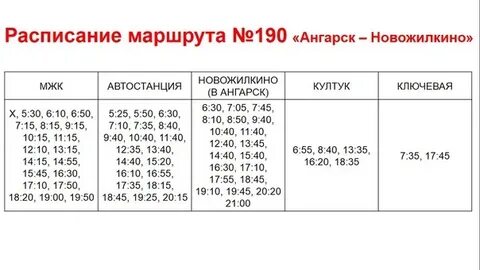 Расписание автобуса 190 минск
