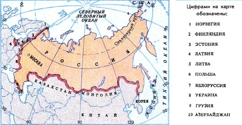 Северная страна граничащая с россией. Страны граничащие с Россией на карте контурной. Соседи России на карте. Государства первого порядка граничащие с Россией на карте. Политическая карта России страны граничащие с Россией.