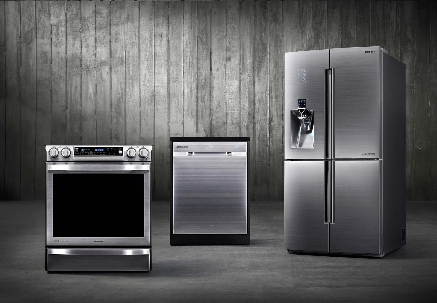 Новые модели холодильников. Samsung Appliances. Samsung холодильник Chef collection. Кухня с бытовой техникой. Крупная бытовая техник.