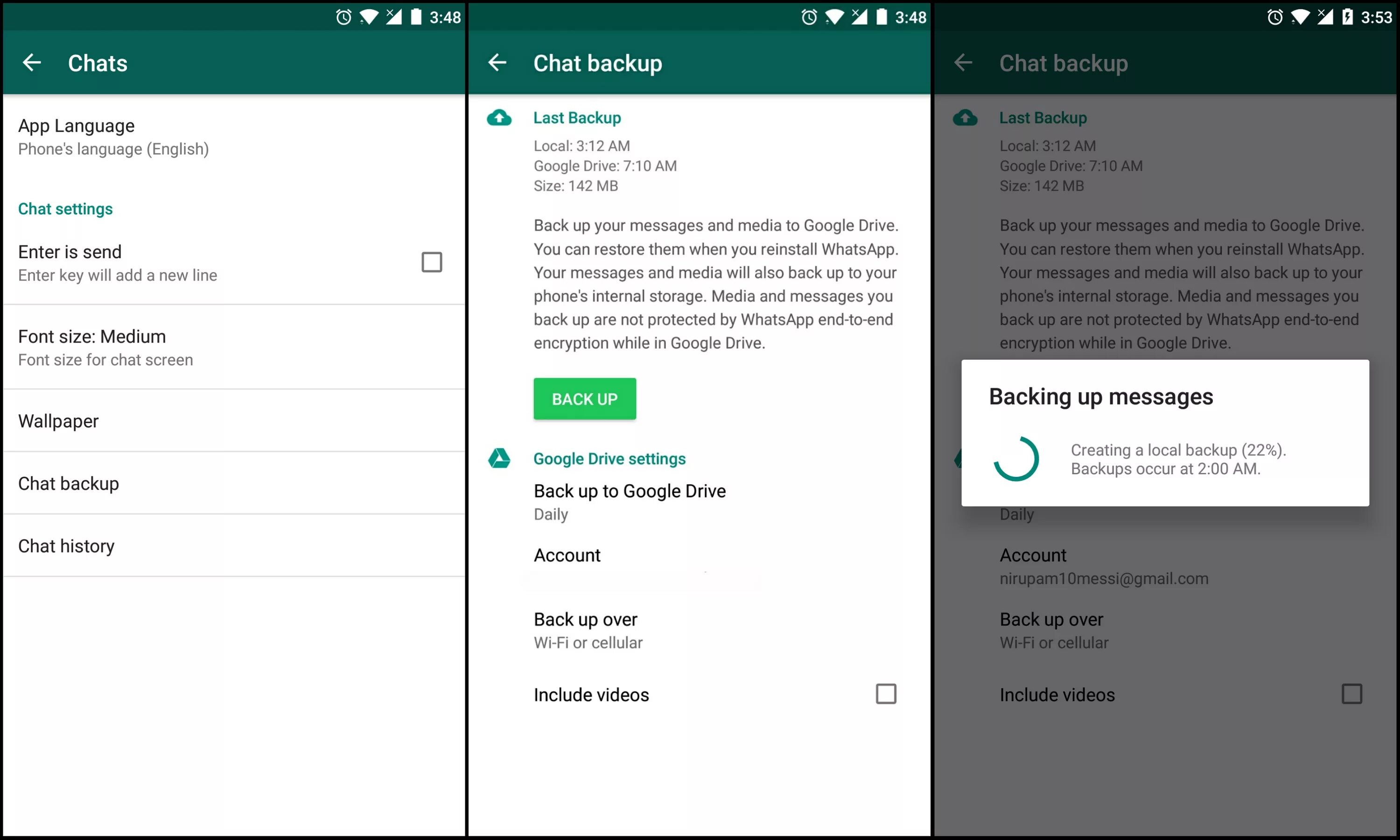 Chat backup