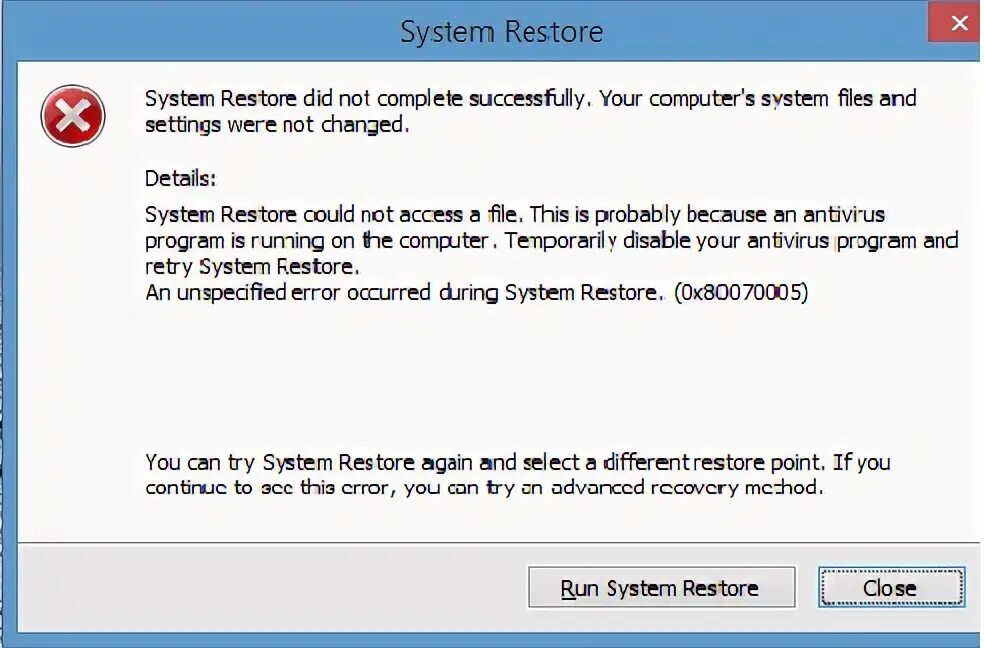 Error code 0x80070005