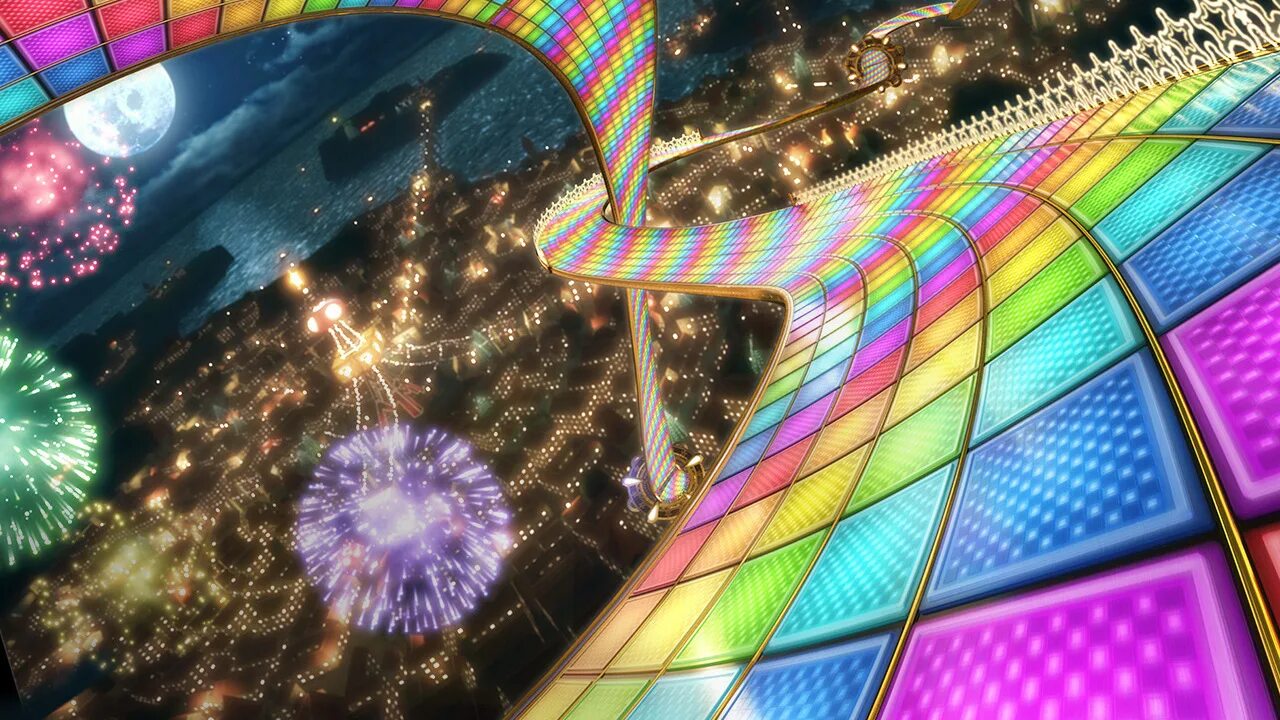 Mario kart 8 rainbow road. Марио карт трасса радуга. N64 rainbow road. Mario kart rainbow road. Mario kart rainbow road.