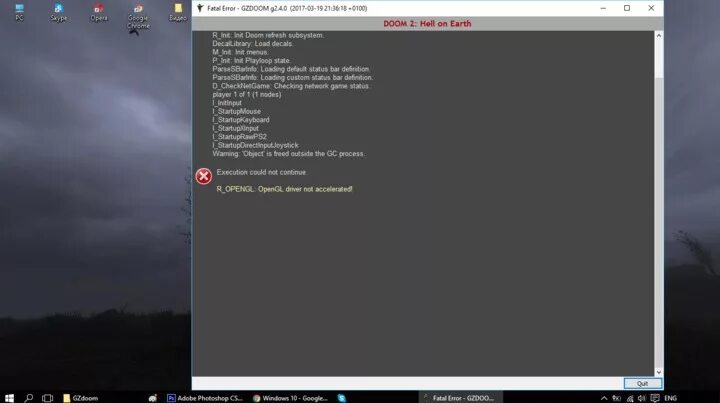 Opengl version not supported. Opengl version not supported