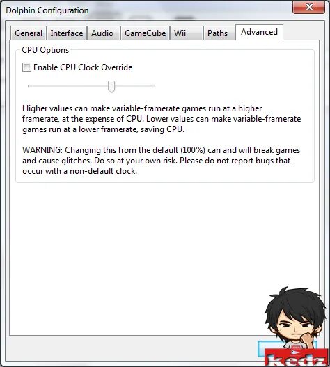 Clock override. Clock override