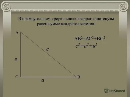 Квадратный корень из гипотенузы
