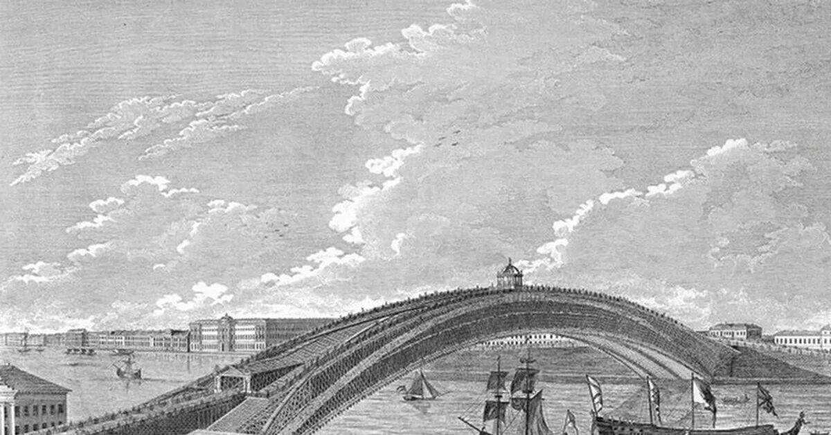 Модель моста через неву. Проект моста через неву кулибина. мост кулибина через неву.